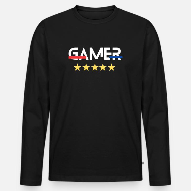GAMER - Männer Premium Bio Langarmshirt - Schwarz
