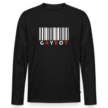 gayboycod - Männer Premium Bio Langarmshirt - Schwarz - Vorne - Nico (187cm)