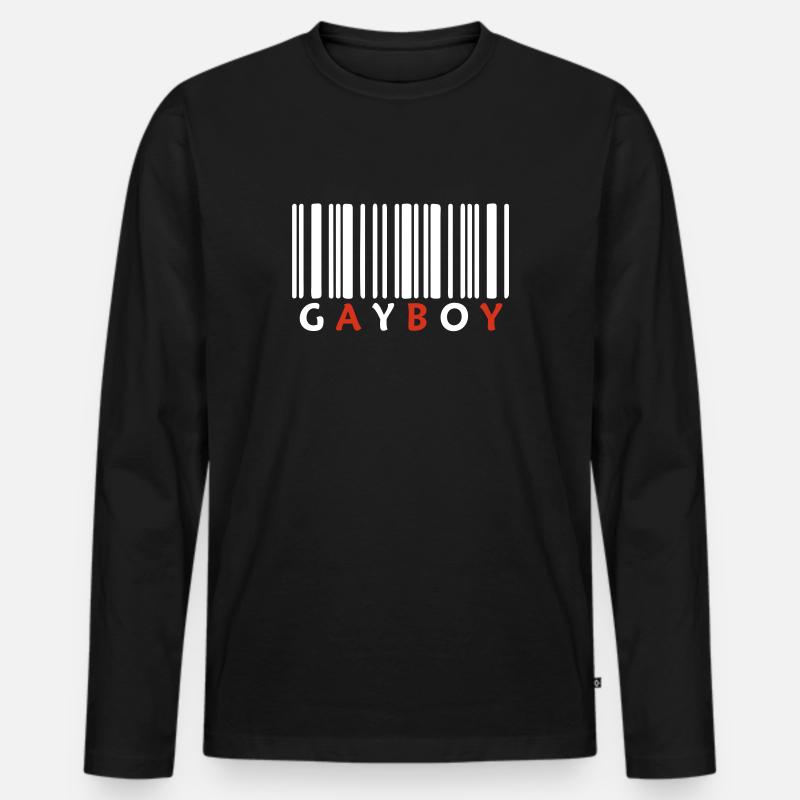 gayboycod - Männer Premium Bio Langarmshirt - Schwarz