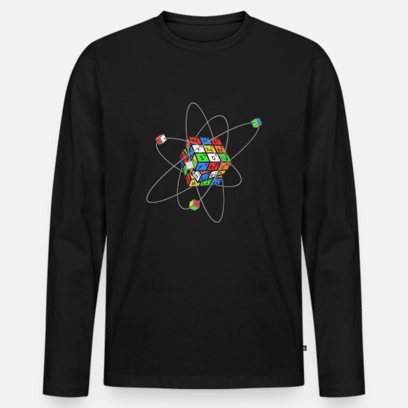 Elementarwürfel - Männer Premium Bio Langarmshirt - Schwarz