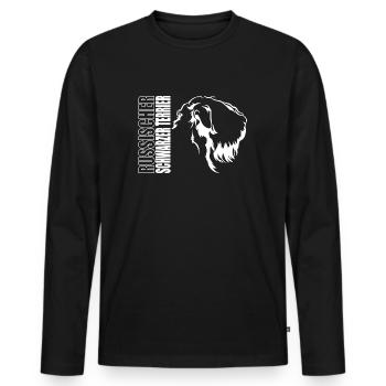 RUSSISCHER SCHWARZER TERRIER Profil Hunde Wilsigns - Männer Premium Bio Langarmshirt - Schwarz - Vorne - Nico (187cm)
