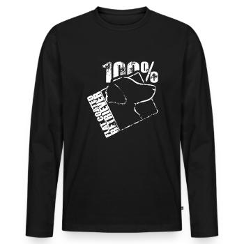 FLAT COATED RETRIEVER 100 - Männer Premium Bio Langarmshirt - Schwarz - Vorne - Nico (187cm)