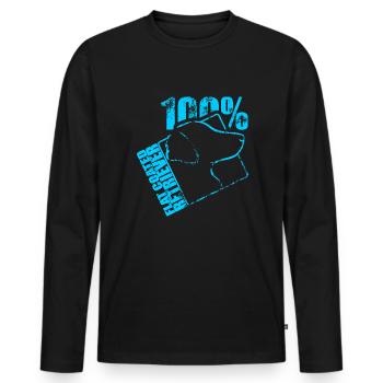 FLAT COATED RETRIEVER 100 - Männer Premium Bio Langarmshirt - Schwarz - Vorne - Nico (187cm)