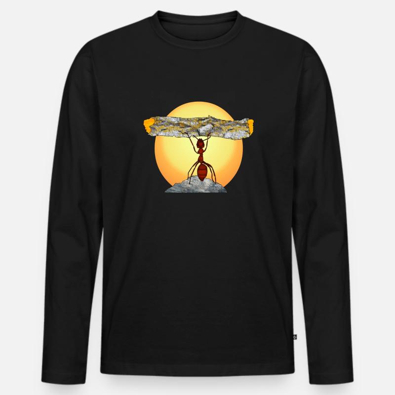 gib niemals auf - Männer Premium Bio Langarmshirt - Schwarz