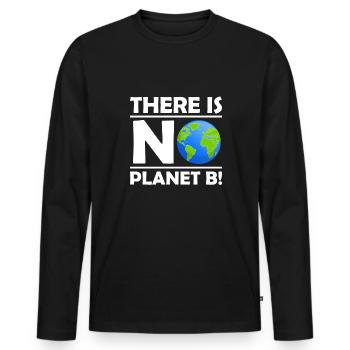 There is No Planet B Climate Protection Environment - Men's Premium Organic Long Sleeve Shirt - black - Front - Nico (187cm)