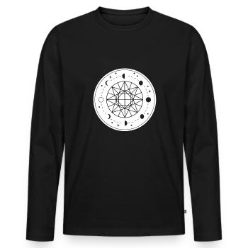 Mond Phase Mondzyklus Geschenk Spiritualität - Männer Premium Bio Langarmshirt - Schwarz - Vorne - Nico (187cm)