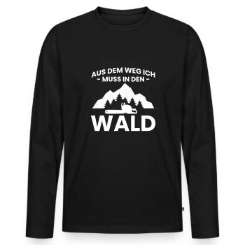 Aus Dem Weg Ich Muss In Den Wald Waldarbeiter - Männer Premium Bio Langarmshirt - Schwarz - Vorne - Nico (187cm)