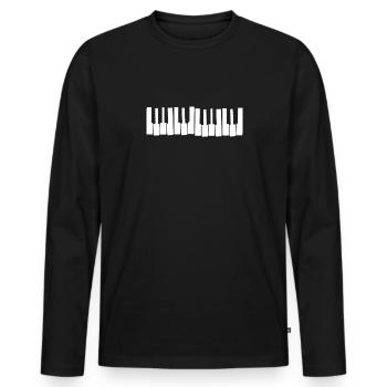 Piano Keys Gift Pianiste - T-shirt manches longues Premium bio Homme - noir - Devant - Nico (187cm)