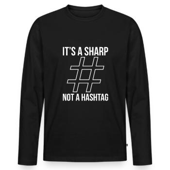 # C’est un piano cadeau de pianiste pointu - T-shirt manches longues Premium bio Homme - noir - Devant - Nico (187cm)