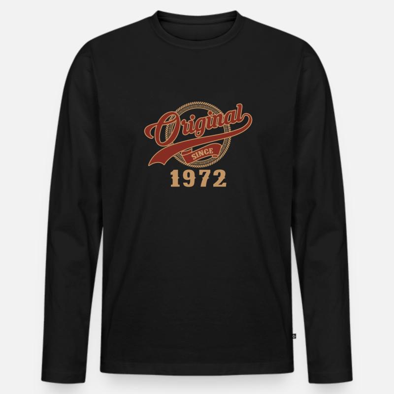 Original Since 1972 50. Geburtstag - Männer Premium Bio Langarmshirt - Schwarz