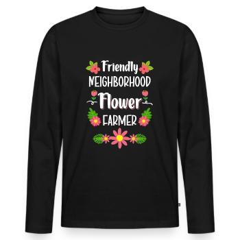 Nachbar Haus Bier Feier - Männer Premium Bio Langarmshirt - Schwarz - Vorne - Nico (187cm)