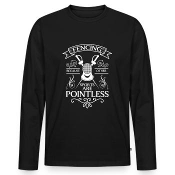 Fencing Sword Fighter Sports Fencing - Men's Premium Organic Long Sleeve Shirt - black - Front - Nico (187cm)