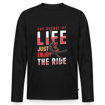 Ski Alps Snowboard Ski Slope - Men's Premium Organic Long Sleeve Shirt - black - Front - Nico (187cm)