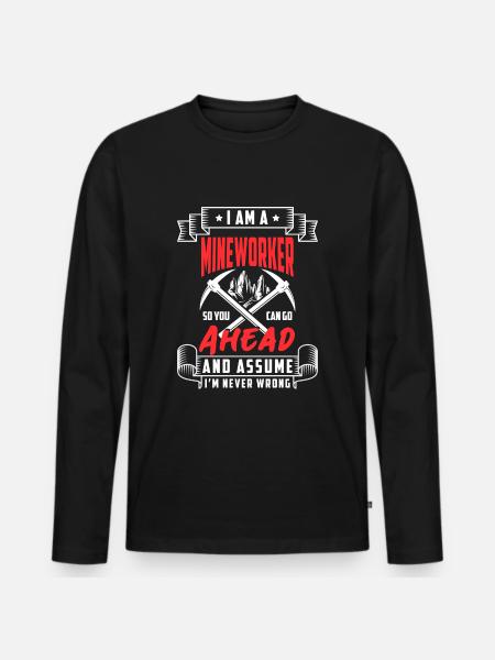 Bergmann Schaufel Hacke Grube - Men's Premium Organic Long Sleeve Shirt - black