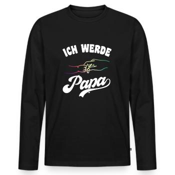Ich werde Papa Vater Väter Vatertag - Männer Premium Bio Langarmshirt - Schwarz - Vorne - Nico (187cm)