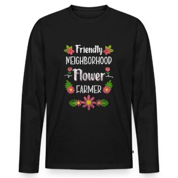 Voisins Humour Colocataires de bière - T-shirt manches longues Premium bio Homme - noir - Devant - Nico (187cm)
