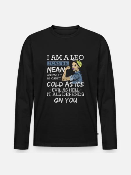 Leo superstition characteristics Leo - Men's Premium Organic Long Sleeve Shirt - black