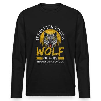 Viking Gods Symbols - Men's Premium Organic Long Sleeve Shirt - black - Front - Nico (187cm)