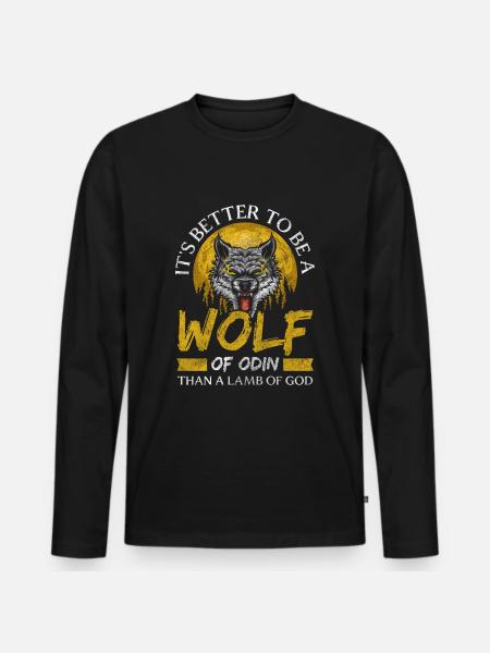 Viking Gods Symbols - Men's Premium Organic Long Sleeve Shirt - black