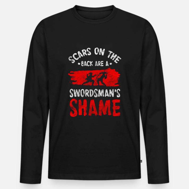 Schwertkämpfer Axt Japan Gladiator - Männer Premium Bio Langarmshirt - Schwarz