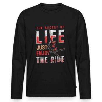 Skiing Alps Downhill Ski area - Men's Premium Organic Long Sleeve Shirt - black - Front - Nico (187cm)