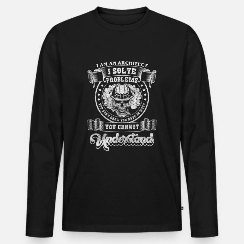 Architekt Beruf Baumeister - Männer Premium Bio Langarmshirt - Schwarz