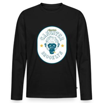 Brooklyn Gangsters - Men's Premium Organic Long Sleeve Shirt - black - Front - Nico (187cm)