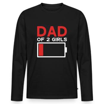 DAD OF 2 GIRLS - Männer Premium Bio Langarmshirt - Schwarz - Vorne - Nico (187cm)