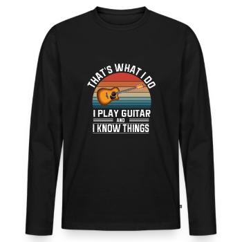 Gitarre Musik Gitarisst Gitarren Spruch - Männer Premium Bio Langarmshirt - Schwarz - Vorne - Nico (187cm)