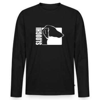 Sloughi Profil Hunde Hund Windhunde Wilsigns - Männer Premium Bio Langarmshirt - Schwarz - Vorne - Nico (187cm)