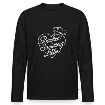 Brot Backen mit Sauerteig und Liebe - Männer Premium Bio Langarmshirt - Schwarz - Vorne - Nico (187cm)