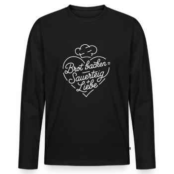 Brot Backen mit Sauerteig und Liebe - Männer Premium Bio Langarmshirt - Schwarz - Vorne - Nico (187cm)