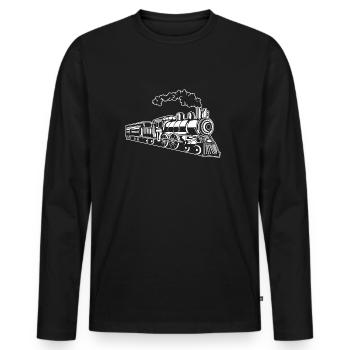 Locomotive / Locomotive 02_white - Men's Premium Organic Long Sleeve Shirt - black - Front - Nico (187cm)