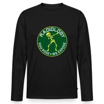 Radiology - dancing skeleton - Men's Premium Organic Long Sleeve Shirt - black - Front - Nico (187cm)
