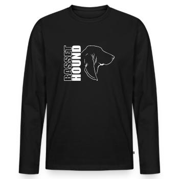 Basset Hound Profile Chiens Chien Wilsigns - T-shirt manches longues Premium bio Homme - noir - Devant - Nico (187cm)