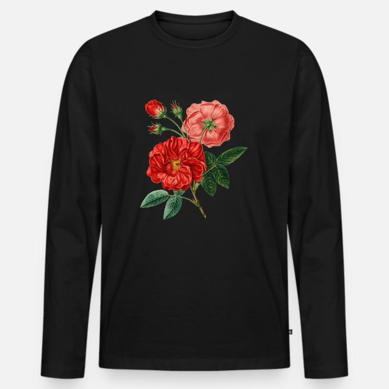Rosen-Anlage - Männer Premium Bio Langarmshirt - Schwarz