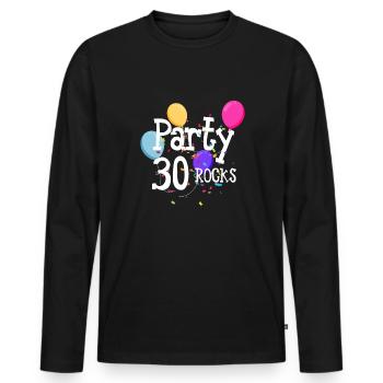 Party 30 Rocks Geschenk 30. Geburtstag Shirt - Männer Premium Bio Langarmshirt - Schwarz - Vorne - Nico (187cm)