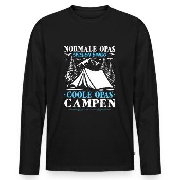 Cool Grandpas Camping Pensioner Caravan Camper - Men's Premium Organic Long Sleeve Shirt - black - Front - Nico (187cm)