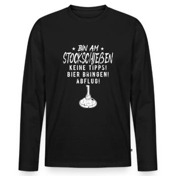 Stockschießen Eisstockschiessen - Männer Premium Bio Langarmshirt - Schwarz - Vorne - Nico (187cm)