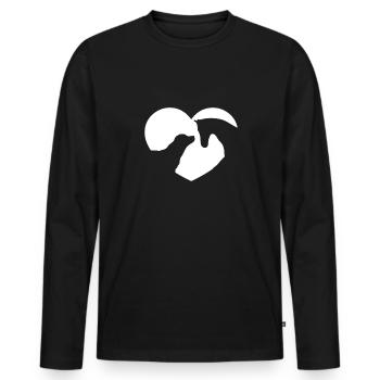 Hund Und Pferd Herz Geschenk - Männer Premium Bio Langarmshirt - Schwarz - Vorne - Nico (187cm)