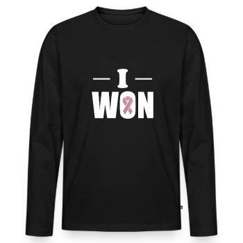 I Won Geschenk Krebs World Cancer Day - Männer Premium Bio Langarmshirt - Schwarz - Vorne - Nico (187cm)