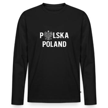 Polska Pologne Pole Cadeau Pologne - T-shirt manches longues Premium bio Homme - noir - Devant - Nico (187cm)