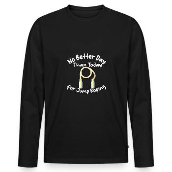 Jump Rope Geschenk Seilspringen - Männer Premium Bio Langarmshirt - Schwarz - Vorne - Nico (187cm)