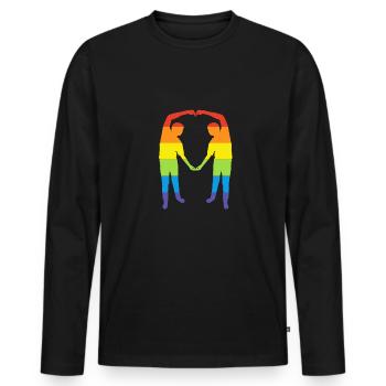 JGA Rainbow Colors Gift LGBT - Men's Premium Organic Long Sleeve Shirt - black - Front - Nico (187cm)