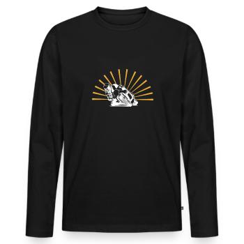 Vintage Retro Super Sports Shirt Gift - Men's Premium Organic Long Sleeve Shirt - black - Front - Nico (187cm)