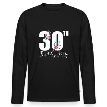 Joyeux cadeau de 30e anniversaire 30e anniversaire - T-shirt manches longues Premium bio Homme - noir - Devant - Nico (187cm)