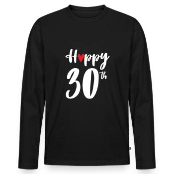 Joyeux cadeau de 30e anniversaire 30e anniversaire - T-shirt manches longues Premium bio Homme - noir - Devant - Nico (187cm)