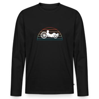 Liegerad Geschenk Shirt - Männer Premium Bio Langarmshirt - Schwarz - Vorne - Nico (187cm)