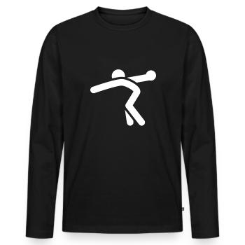Cadeau de chemise Discus Thrower - T-shirt manches longues Premium bio Homme - noir - Devant - Nico (187cm)