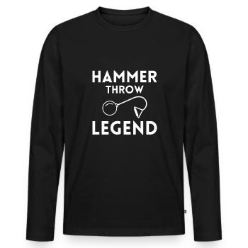 Hammer Throw Legend Cadeau Hammer Throw - T-shirt manches longues Premium bio Homme - noir - Devant - Nico (187cm)